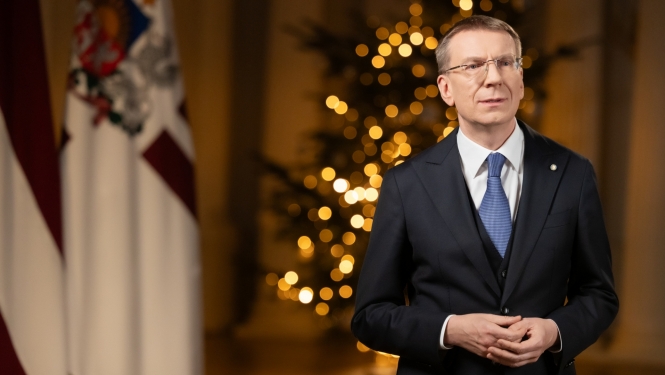 31.12.2023. Valsts prezidenta Edgara Rinkēviča Vecgada vakara runa Rīgas pils Baltajā zālē