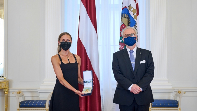 Anna Laudere un Valsts prezidents Egils Levits