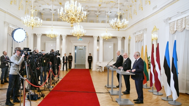Skats uz preses konferences norisi zālē