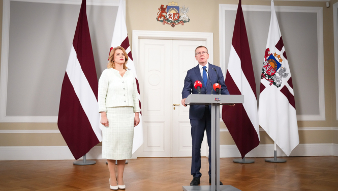 Valsts prezidenta Edgara Rinkēviča un Ministru prezidentes Evikas Siliņas preses konference