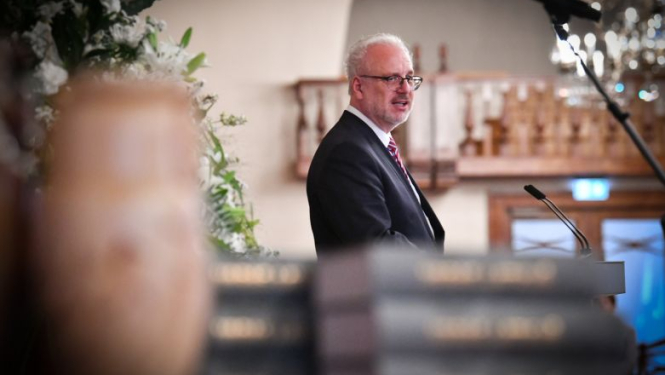 Valsts prezidenta Egila Levita uzruna Ata Kronvalda balvas pasniegšanas ceremonijā