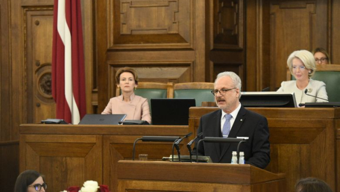 Valsts prezidenta Egila Levita runa Saeimā, amatā stājoties