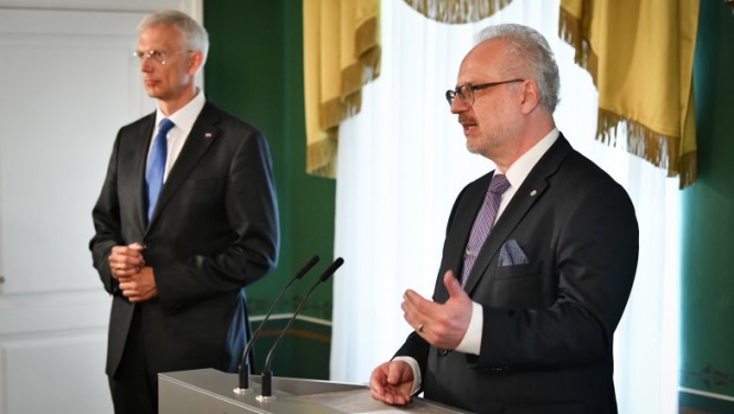 Valsts prezidenta Egila Levita un Ministru prezidenta Krišjāņa Kariņa mediju brīfings