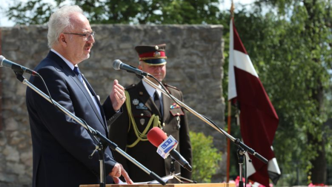 Valsts prezidenta Egila Levita uzruna Latvijas politiski represēto personu ikgadējā salidojumā Ikšķilē 2019. gada 3. augustā