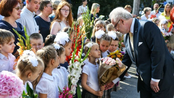 Valsts prezidenta Egila Levita uzruna Zinību dienā Rīgas 88. vidusskolā