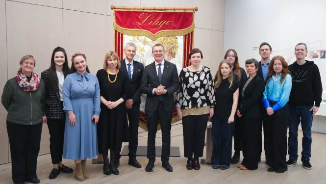 Valsts prezidenta Edgara Rinkēviča Latvijas Nacionālā rakstniecības un mūzikas muzeja ekspozīcijas "Dziesmusvētku telpa" apmeklējums