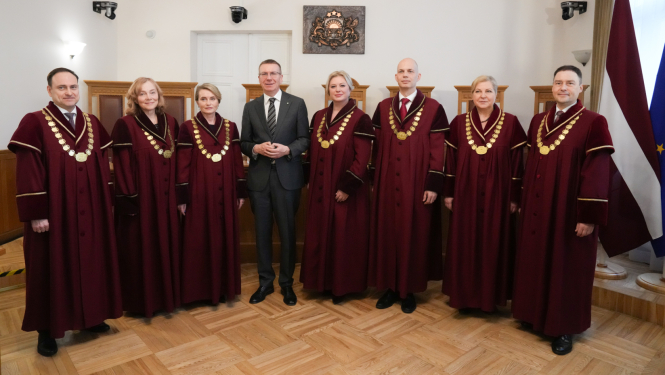 07.02.2025. Valsts prezidenta Edgara Rinkēviča dalība Satversmes tiesas svinīgajā sēdē par godu tiesas gada atklāšanai