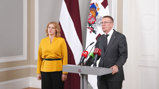 Valsts prezidenta Edgara Rinkēviča un Ministru prezidentes Evikas Siliņas preses konference