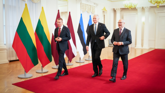 Baltijas valstu prezidenti Rīgas pilī