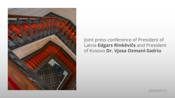 Joint press conference of President of Latvia Edgars Rinkēvičs and President of Kosovo Dr. Vjosa Osmani-Sadriu