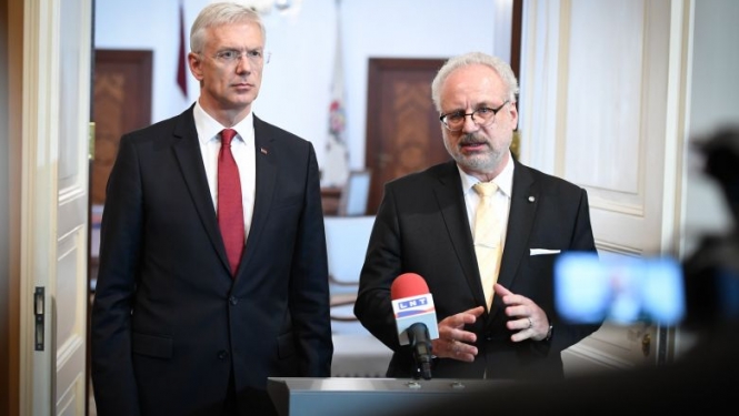 Valsts prezidenta Egila Levita un Ministru prezidenta Krišjāņa Kariņa mediju brīfings