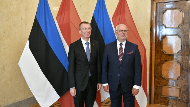 10.07.2023. Valsts prezidents Efgars Rinkēvičs un Igaunijas prezidents Alars Kariss