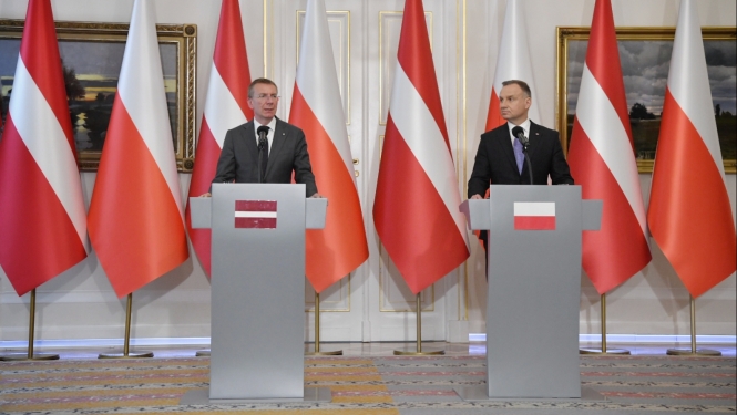 16.08.2023.Valsts prezidenta Edgara Rinkēviča darba vizīte Polijas Republikā. Tikšanās ar Polijas Republikas prezidentu Andžeju Dudu.
