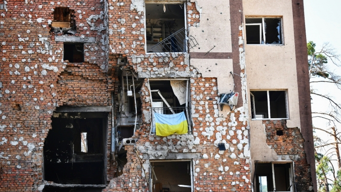 Buča, Ukraina, 2022. gada jūlijā Andras Levites vizītes laikā