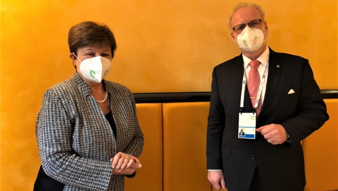 Kristalina Georgijeva un Egils Levits