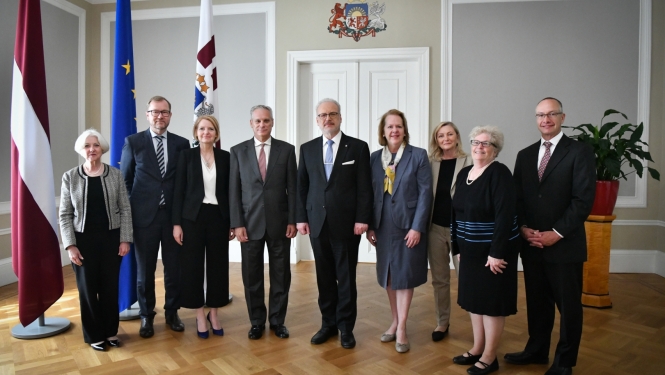 Valsts prezidents Egils Levits tiekas ar Baltijas-Amerikas brīvības fonda (Baltic American Freedom Foundation) valdes pārstāvjiem