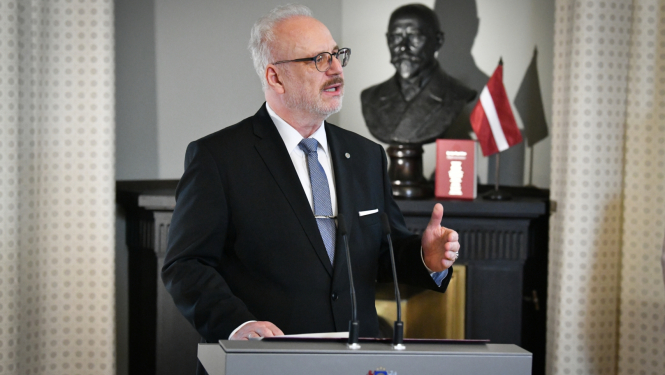 14.11.2022. Valsts prezidenta institūcijai 100. Valsts prezidenta vietas izpildītāju Paula Kalniņa un Jāzepa Rancāna portretu atklāšana, Valsts prezidenta runa. 