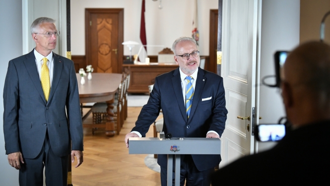Valsts prezidenta Egila Levita un Ministru prezidenta Krišjāņa Kariņa preses konference 2022. gada 24. augustā