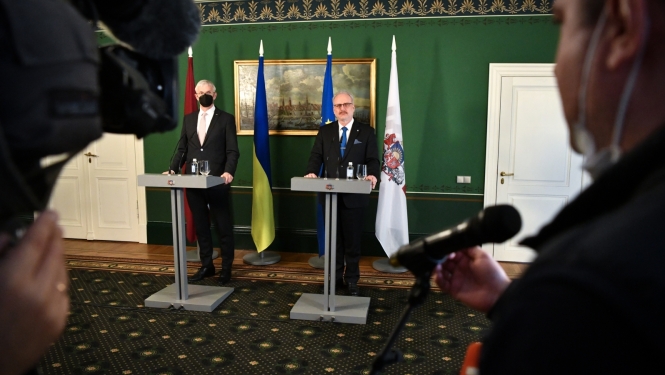 Valsts prezidenta Egila Levita un Ministru prezidenta Krišjāņa Kariņa preses konference 