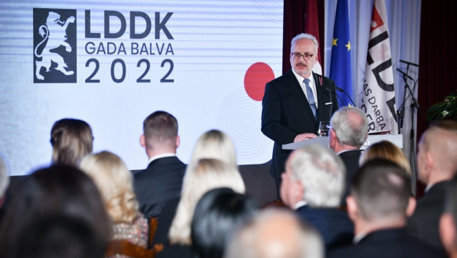 15.11.2022. Valsts prezidents Egils Levits piedalās LDDK Gada balva 2022 pasniegšanas ceremonijā. Foto autors: Ilmārs Znotiņš, Valsts prezidenta kanceleja. 