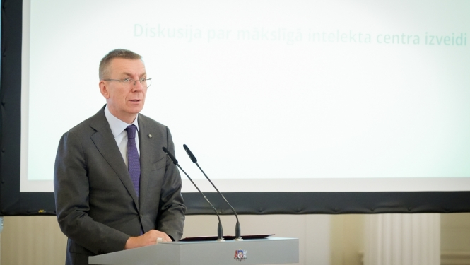 04.11.2024. Diskusija par mākslīgā intelekta centra izveidi Latvijā. Valsts prezidenta Edgara Rinkēviča uzruna Rīgas pils Baltajā zālē.