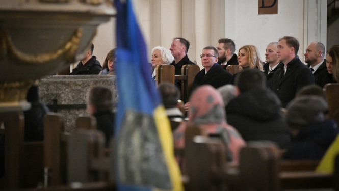24.02.2024. Valsts prezidenta Edgara Rinkēviča dalība ekumēniskajā dievkalpojumā Rīgas Doma baznīcā par mieru Ukrainā un pieminot Krievijas pilna apmēra iebrukuma Ukrainā kritušos Ukrainas kareivjus.