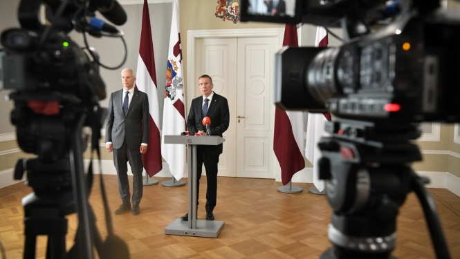 23.08.2023. Valsts prezidenta Edgara Rinkēviča un Ministru prezidenta Krišjāņa Kariņa preses konference