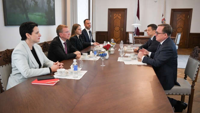 05.09.2023. Valsts prezidenta Edgara Rinkēviča tikšanās ar Latvijas Bankas prezidentu Mārtiņu Kazāku