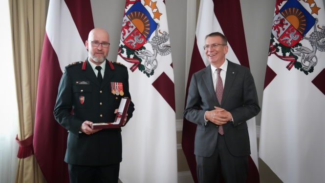 Viestura ordeņa pasniegšanas ceremonija Vinsam Kirsteinam