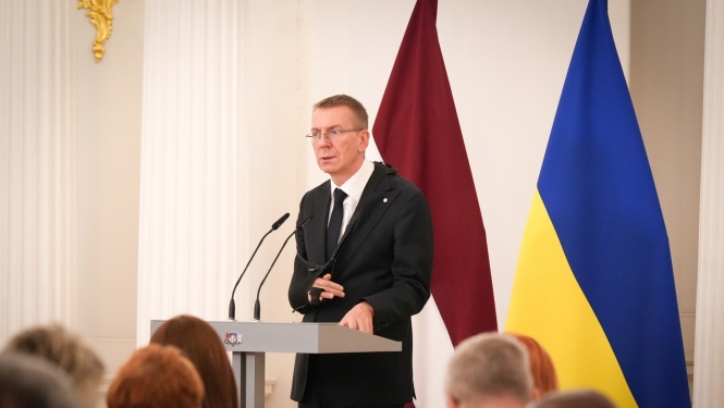 23.10.2024. Valsts prezidenta Edgara Rinkēviča uzruna Starptautiskās Krimas platformas trešā parlamentārā samita oficiālajās vakariņās Rīgas pilī.