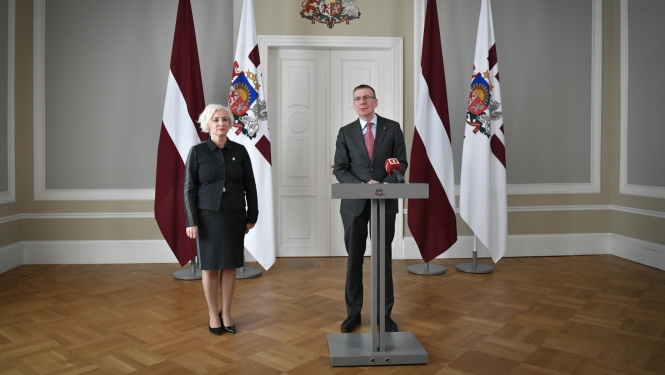 05.03.2024. Valsts prezidenta Edgara Rinkēviča tikšanās ar Saeimas priekšsēdētāju Daigu Mieriņu
