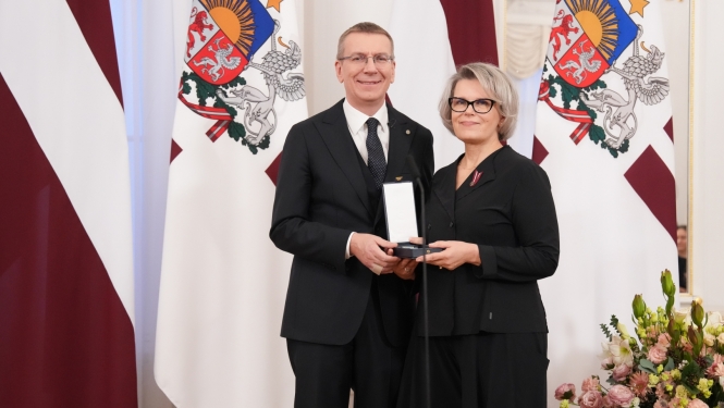 Valsts prezidents Edgars Rinkēvičs un Rūta Muktupāvela 