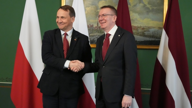 27.03.2024. Valsts prezidenta Edgara Rinkēviča tikšanās ar Polijas ārlietu ministru Radoslavu Sikorski (Mr Radosław Sikorski)