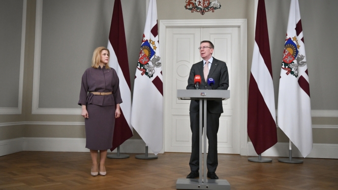 28.02.2024. Valsts prezidenta Edgara Rinkēviča un Ministru prezidentes Evikas Siliņas preses konference