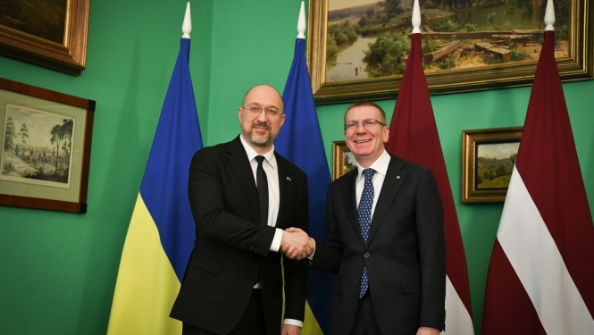 Valsts prezidenta Edgara Rinkēviča tikšanās ar Ukrainas premjerministru Denisu Šmihaļu (Mr Denys Shmyhal)