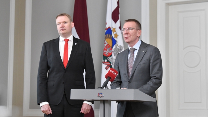01.08.2023. Valsts prezidents Edgars Rinkēvičs tiekas ar Saeimas priekšsēdētāju Edvardu Smiltēnu