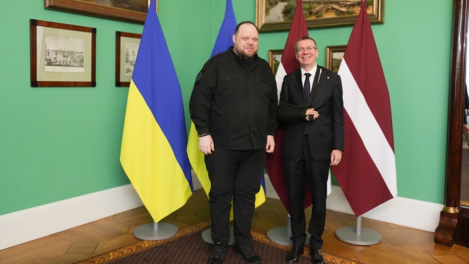 23.10.2024. Valsts prezidenta Edgara Rinkēviča tikšanās ar Ukrainas Augstākās Radas priekšsēdētāju Ruslanu Stefančuku