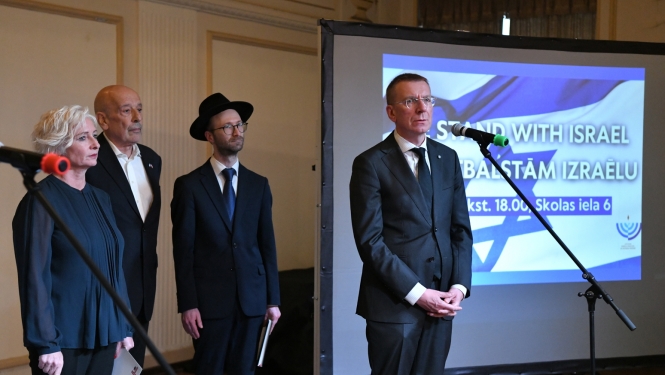 12.10.2023. Valsts prezidenta Edgara Rinkēviča dalība solidaritātes pasākumā atbalstam Izraēlai.