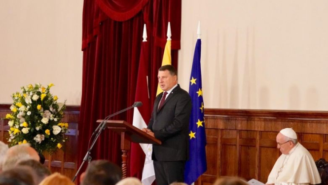 Valsts prezidenta Raimonda Vējoņa uzruna Viņa Svētībai pāvestam Franciskam Rīgas pilī
