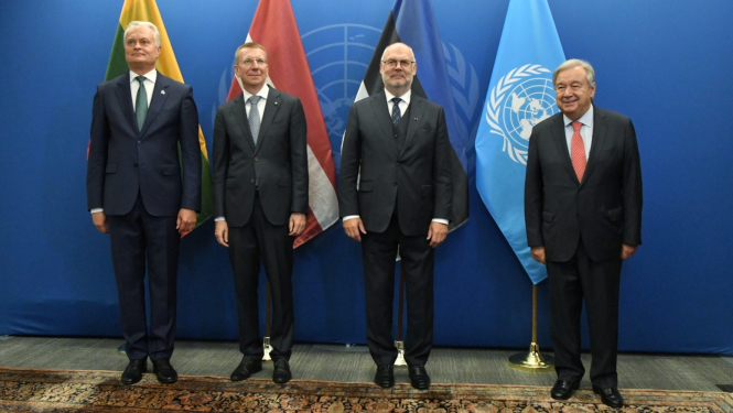 Gitanas Nausēda, Edgars Rinkēvičs, Alars Kariss, Antoniu Gutērrešs