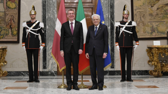 15.05.2024. Valsts prezidenta Edgara Rinkēviča tikšanās ar Itālijas prezidentu Serdžo Matarellu