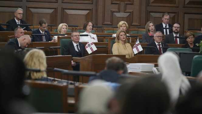 18.11.2024. Valsts prezidenta Edgara Rinkēviča dalība Saeimas svinīgajā sēdē