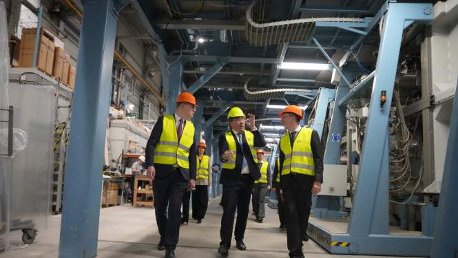 Valsts prezidents Edgars Rinkēvičs darba vizītē Rīgas valstspilsētā apmeklē Groglass uzņēmumu