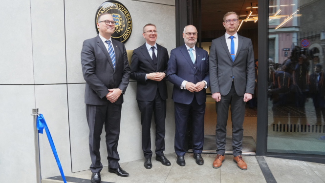 26.03.2025. Valsts prezidenta Edgara Rinkēviča dalība Igaunijas Republikas vēstniecības Latvijā atklāšanas ceremonijā