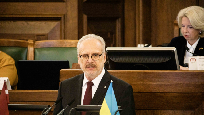 Valsts prezidents Egils Levits piedalās un uzrunā deputātus Saeimas rudens sesijas atklāšanas plenārsēdē 
