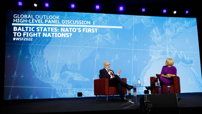 Valsts prezidents Egils Levits piedalās Varšavas drošības forumā 2022. gada 4. oktobrī