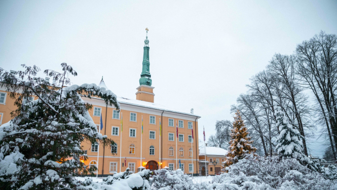 ziemas skats uz Rīgas pili