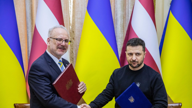 03.03.2023. Valsts prezidenta Egila Levita un Andras Levites kundzes darba vizīte Ukrainā, Ļvivā