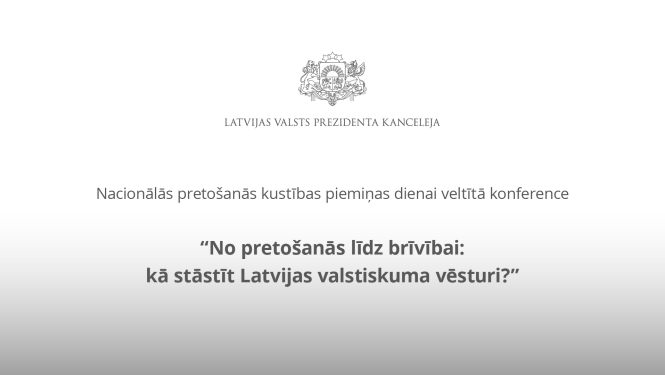 Nacionālās pretošanās kustības piemiņas dienai veltītās konferences titulbilde. 2023. gada 15. martā. 
