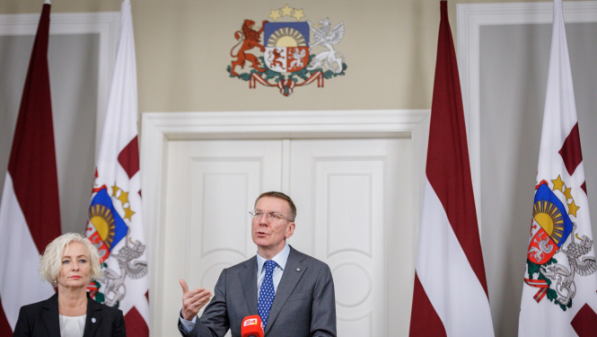 05.12.2023. Valsts prezidenta Edgara Rinkēviča un Saeimas priekšsēdētājas Daigas Mieriņas preses konference